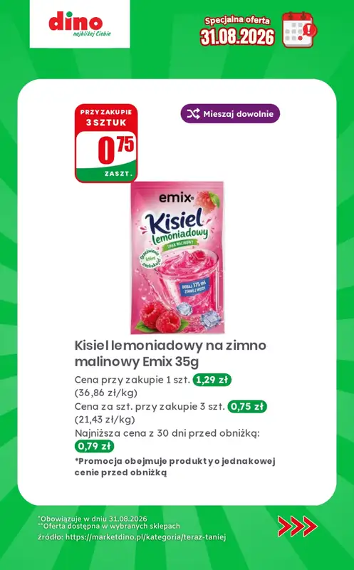 Dino - gazetka promocyjna Specjalna oferta na 31.08.2026 - promocje spoza gazetki od poniedziałku 31.08 do poniedziałku 31.08 - strona 8