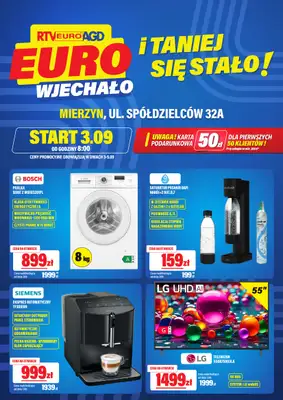 RTV EURO AGD - gazetka promocyjna Nowy sklep! MIERZYN -Sprawdź! od czwartku 03.09 do soboty 05.09