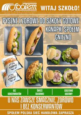 Społem - Blisko i Korzystnie - gazetka promocyjna Plakat promocyjny PSS Gniezno od wtorku 01.09 do środy 30.09