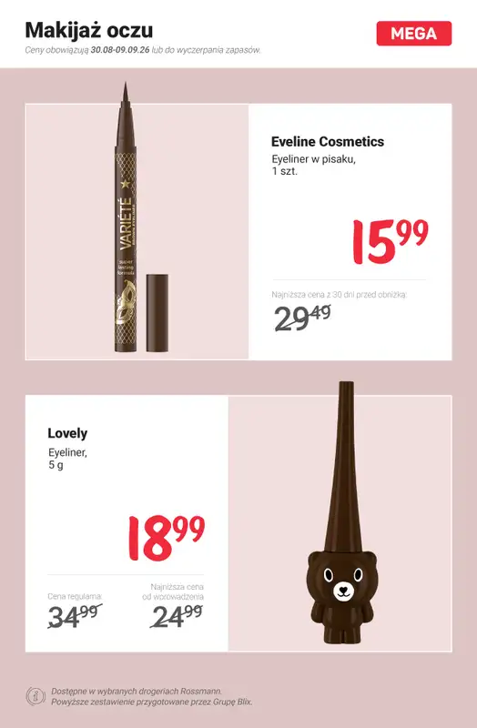 Rossmann - gazetka promocyjna PROMOCJE na makijaż od poniedziałku 31.08 do środy 09.09 - strona 6