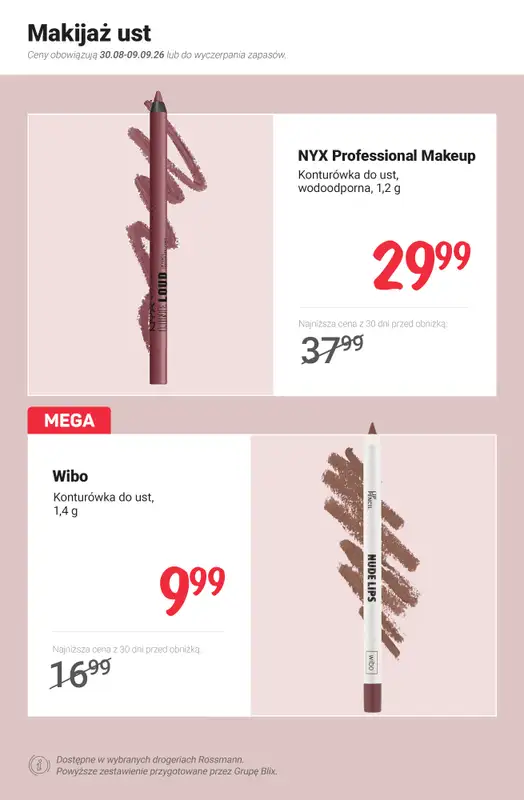 Rossmann - gazetka promocyjna PROMOCJE na makijaż od poniedziałku 31.08 do środy 09.09 - strona 9