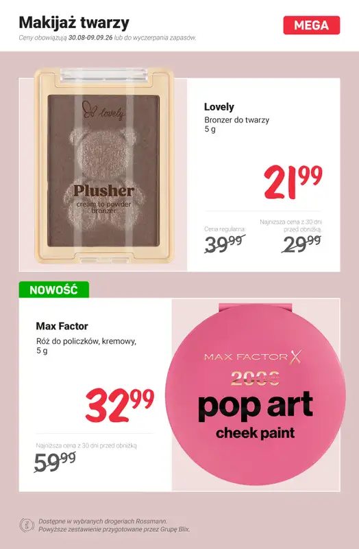 Rossmann - gazetka promocyjna PROMOCJE na makijaż od poniedziałku 31.08 do środy 09.09 - strona 4