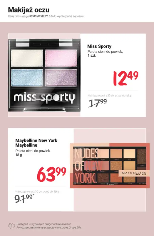 Rossmann - gazetka promocyjna PROMOCJE na makijaż od poniedziałku 31.08 do środy 09.09 - strona 8