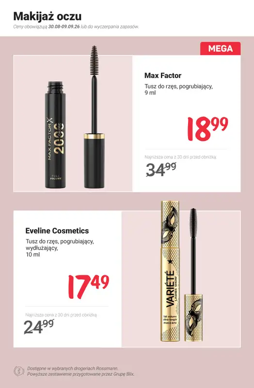Rossmann - gazetka promocyjna PROMOCJE na makijaż od poniedziałku 31.08 do środy 09.09 - strona 5