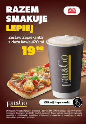 AVIA Stacje Paliw - gazetka promocyjna Razem smakuje lepiej! od wtorku 01.09 do soboty 31.10