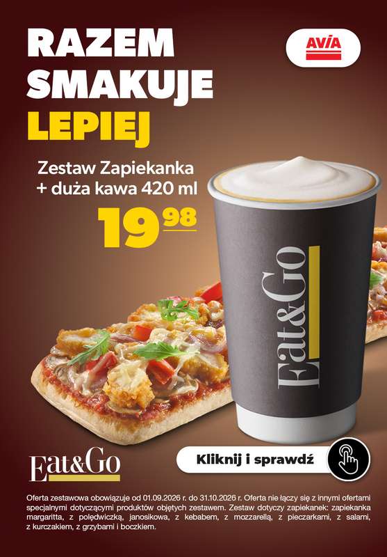 AVIA Stacje Paliw - gazetka promocyjna Razem smakuje lepiej! od wtorku 01.09 do soboty 31.10