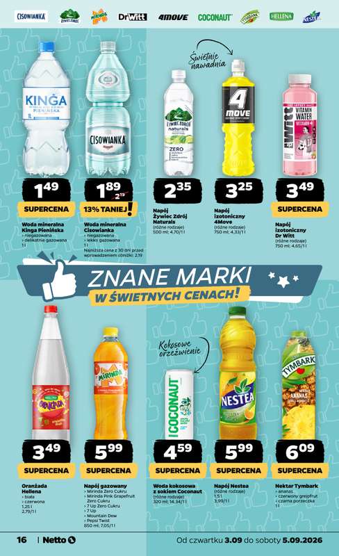 Netto - gazetka promocyjna Gazetka Spożywcza od czwartku 03.09 do soboty 05.09 - strona 16