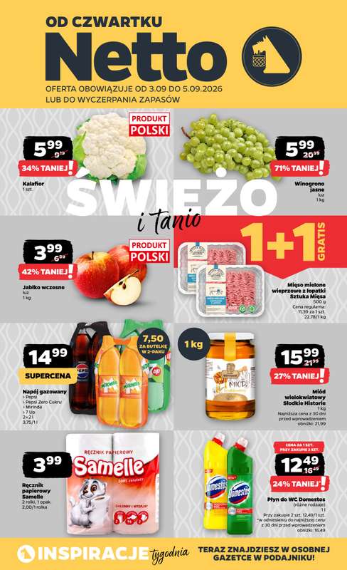 Netto - gazetka promocyjna Gazetka Spożywcza od czwartku 03.09 do soboty 05.09