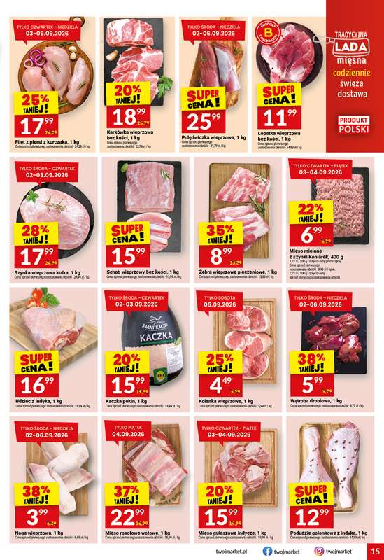 Twój Market - gazetka promocyjna Gazetka od środy 02.09 do wtorku 08.09 - strona 15