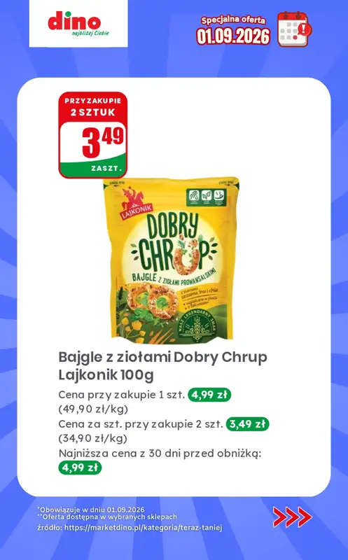Dino - gazetka promocyjna Specjalna oferta na 01.09.2026 - promocje spoza gazetki od wtorku 01.09 do wtorku 01.09 - strona 9