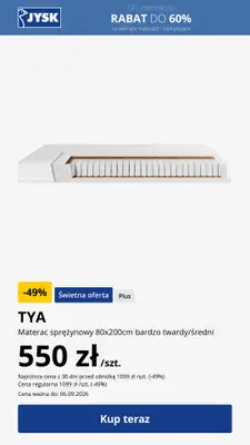 Jysk - gazetka promocyjna JYSK Dni Materaców Rabat do 60%! od środy 02.09 do niedzieli 13.09 - strona 6