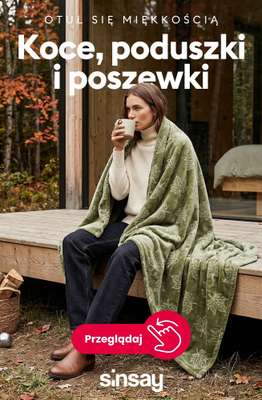 Sinsay - gazetka promocyjna Otul się miękkością - koce, poduszki i poszewki od wtorku 01.09 do poniedziałku 07.09