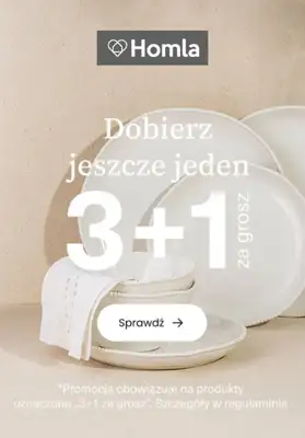 Homla - gazetka promocyjna 3+1 za grosz od wtorku 01.09 