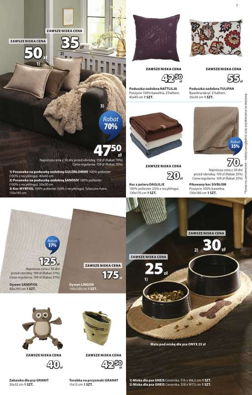 Jysk - gazetka promocyjna Świetna oferta dla domu. Rabat do 60% od środy 09.09 do niedzieli 27.09 - strona 7