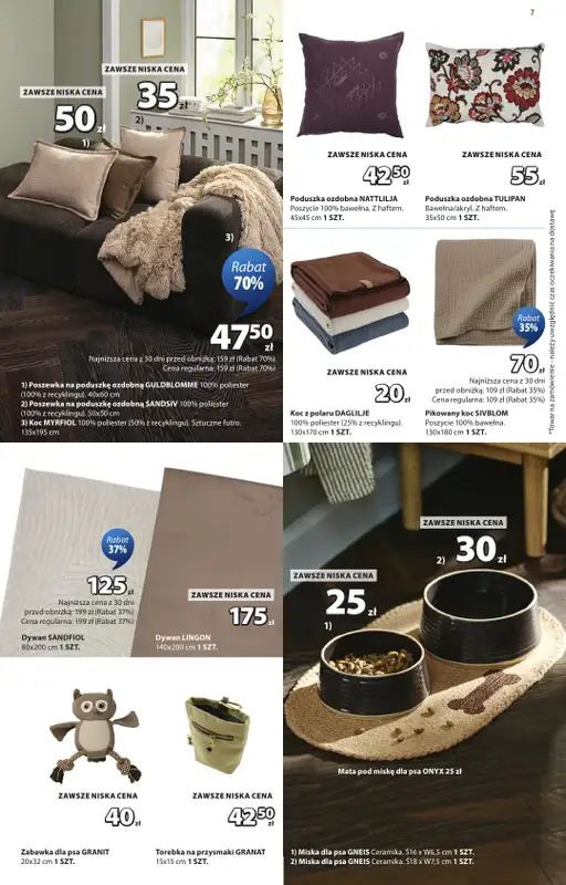Jysk - gazetka promocyjna Świetna oferta dla domu. Rabat do 60% od środy 09.09 do niedzieli 27.09 - strona 7