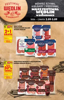 Biedronka - gazetka promocyjna Festiwal wędlin od środy 02.09 do soboty 05.09
