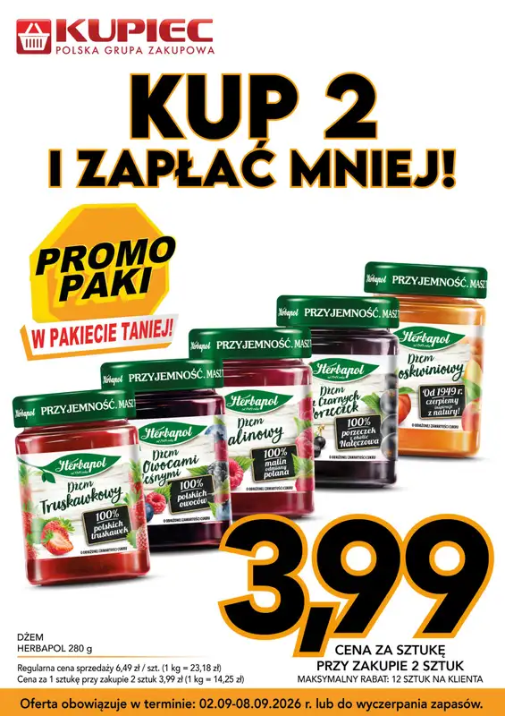 Kupiec - gazetka promocyjna Promopaki od środy 02.09 do wtorku 08.09 - strona 3