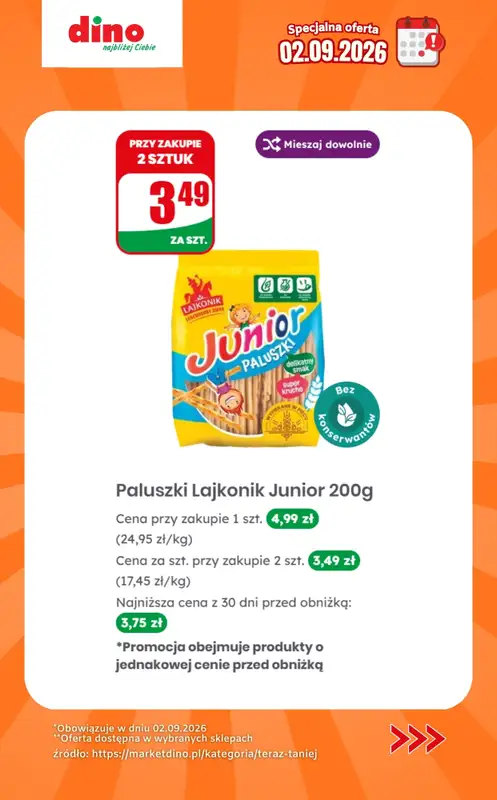 Dino - gazetka promocyjna Specjalna oferta na 02.09.2026 - promocje spoza gazetki od środy 02.09 do środy 02.09 - strona 5