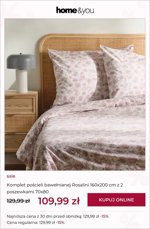 home&you - gazetka promocyjna SALE - pościele i prześcieradła od środy 02.09 do poniedziałku 14.09 - strona 7