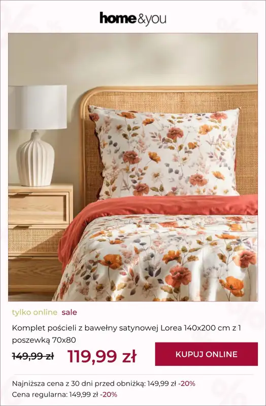 home&you - gazetka promocyjna SALE - pościele i prześcieradła od środy 02.09 do poniedziałku 14.09 - strona 5