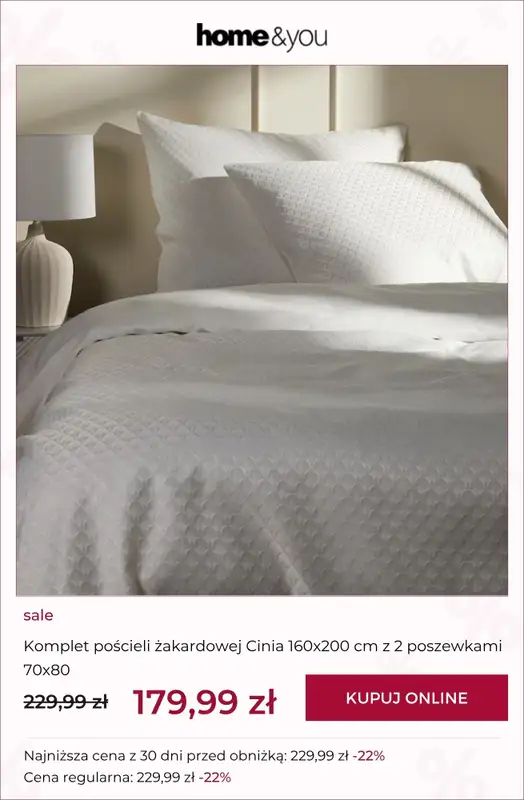 home&you - gazetka promocyjna SALE - pościele i prześcieradła od środy 02.09 do poniedziałku 14.09 - strona 11