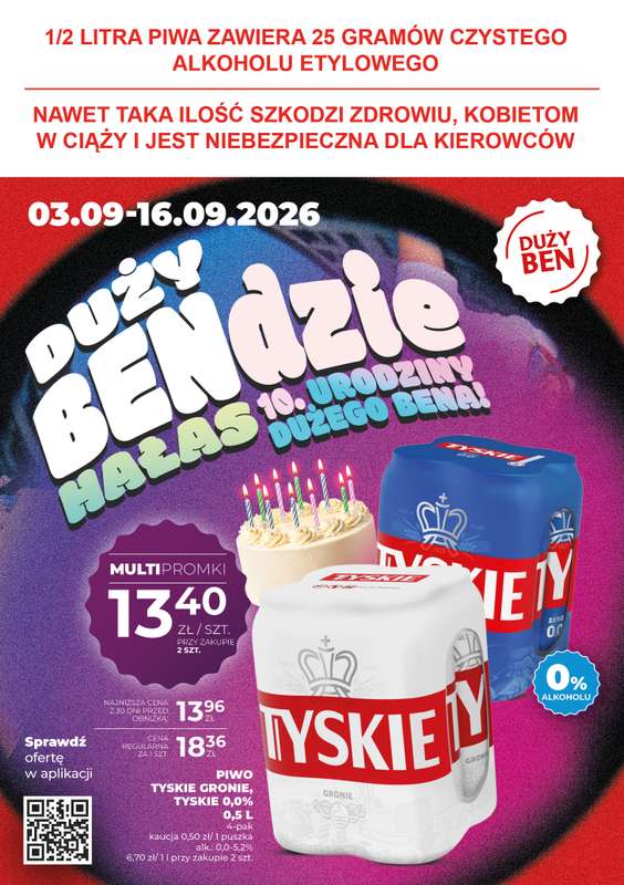 Duży Ben - gazetka promocyjna Gazetka piwna od czwartku 03.09 do środy 16.09