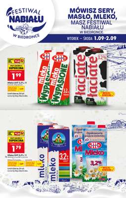Biedronka - gazetka promocyjna Festiwal nabiału od środy 02.09 do soboty 05.09