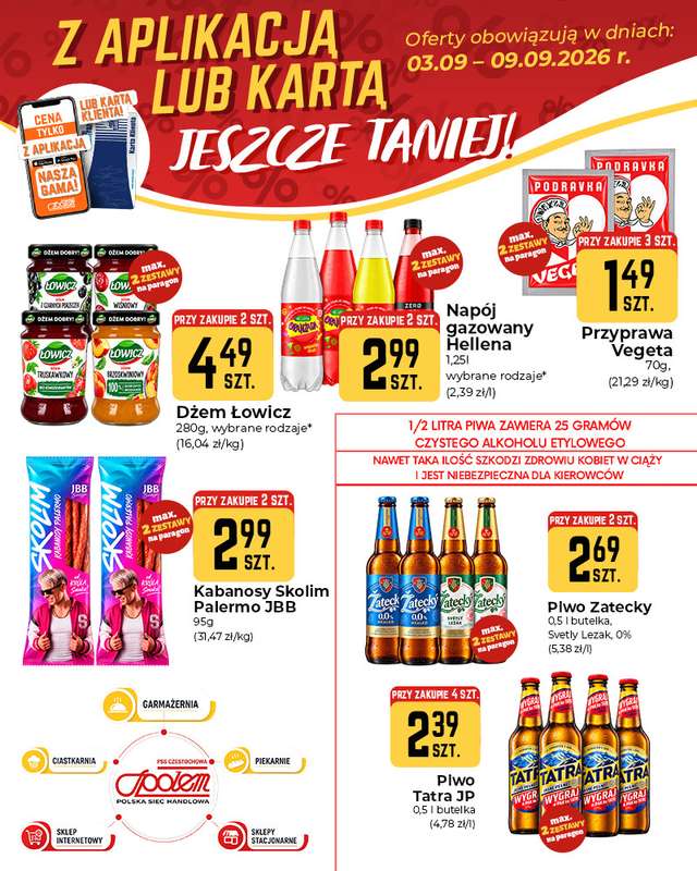 Społem Częstochowa - gazetka promocyjna Plakaty promocyjne od czwartku 03.09 do środy 09.09 - strona 3