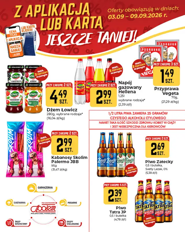 Społem Częstochowa - gazetka promocyjna Plakaty promocyjne od czwartku 03.09 do środy 09.09 - strona 3