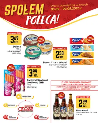 Społem Częstochowa - gazetka promocyjna Plakaty promocyjne od czwartku 03.09 do środy 09.09