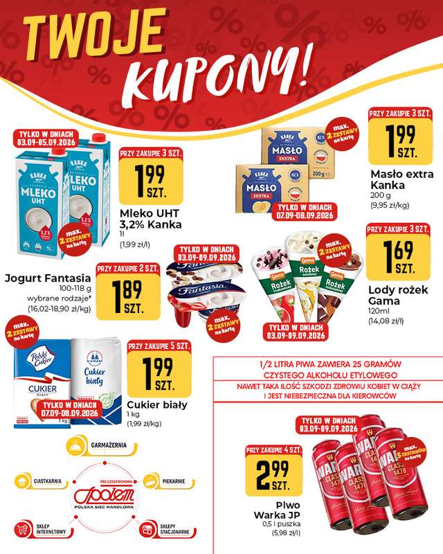 Społem Częstochowa - gazetka promocyjna Plakaty promocyjne od czwartku 03.09 do środy 09.09 - strona 2