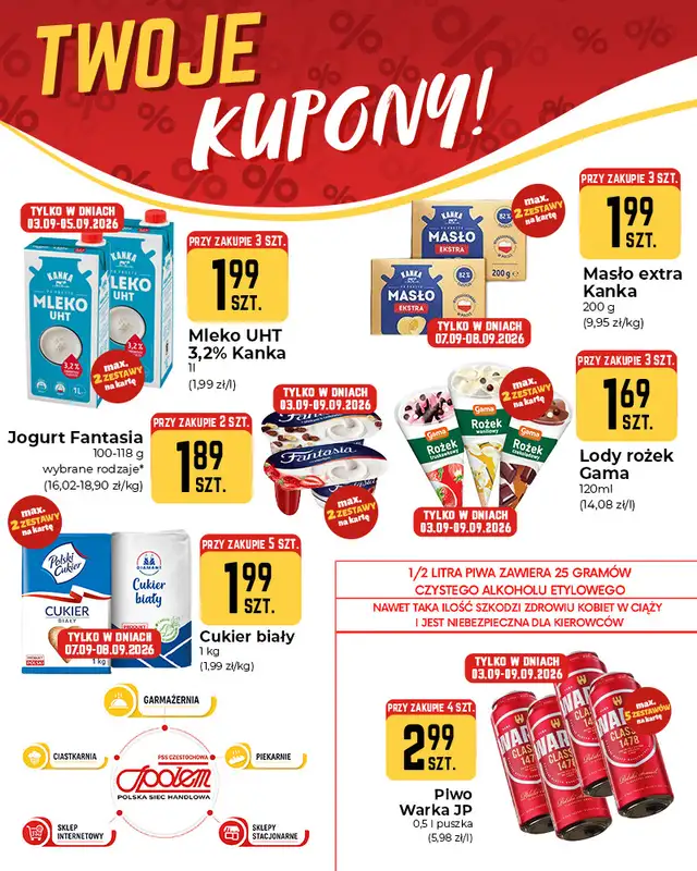 Społem Częstochowa - gazetka promocyjna Plakaty promocyjne od czwartku 03.09 do środy 09.09 - strona 2
