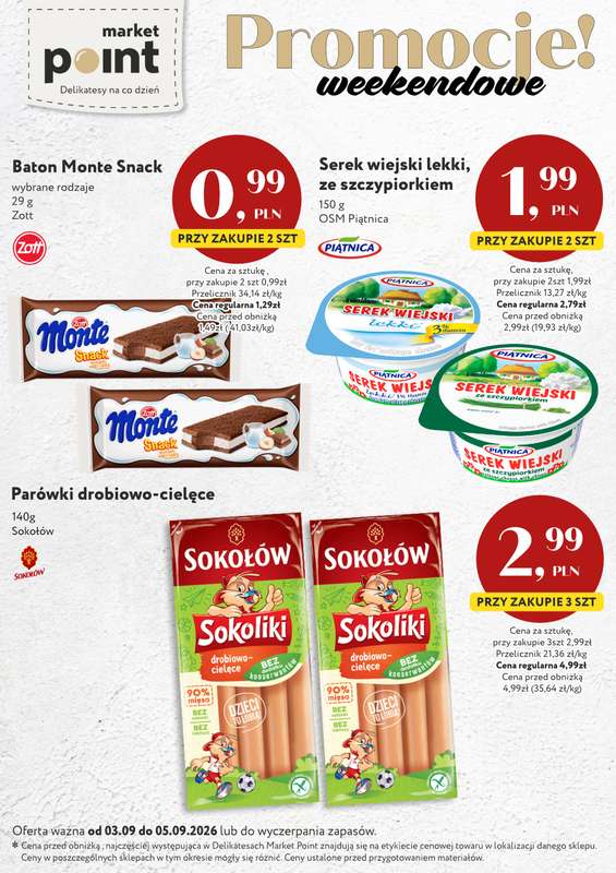 Market Point - gazetka promocyjna Promocje weekendowe od czwartku 03.09 do soboty 05.09