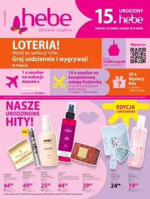 Hebe - gazetka promocyjna Ulotka 15. Urodziny Hebe od czwartku 03.09 do niedzieli 20.09