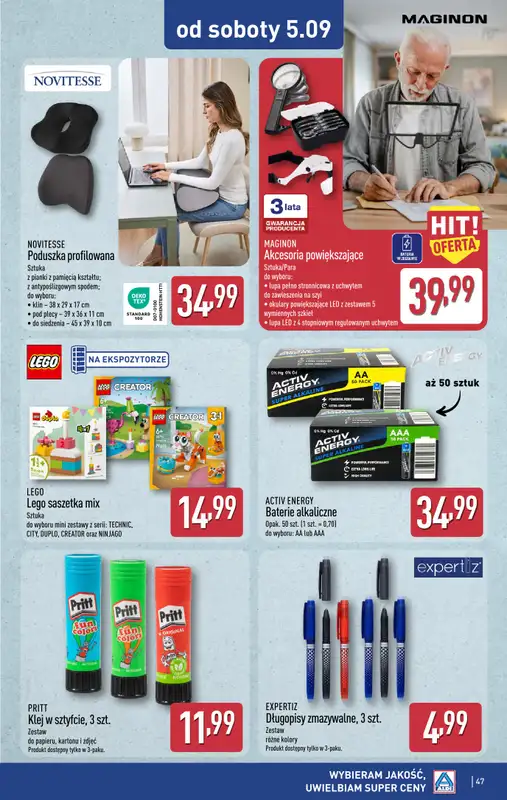 Aldi - gazetka promocyjna Pełny katalog! od poniedziałku 31.08 do soboty 05.09 - strona 47