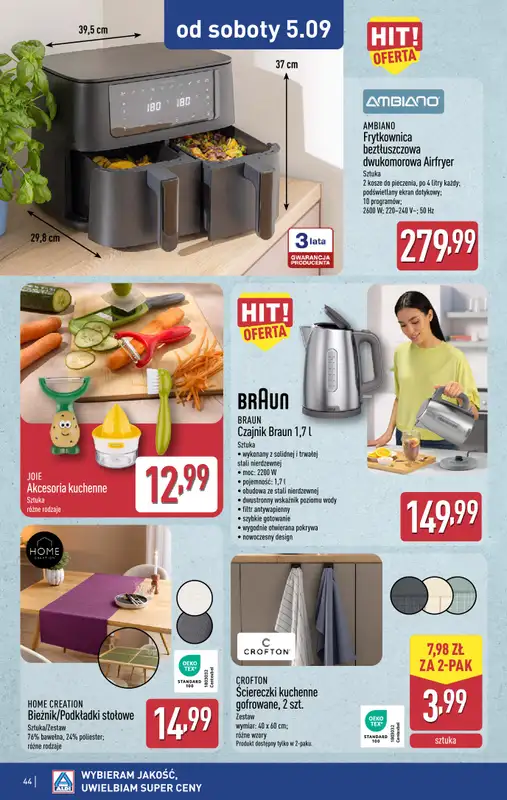 Aldi - gazetka promocyjna Pełny katalog! od poniedziałku 31.08 do soboty 05.09 - strona 44