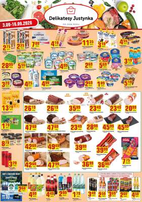 Delikatesy Justynka - gazetka promocyjna Gazetka od czwartku 03.09 do środy 16.09