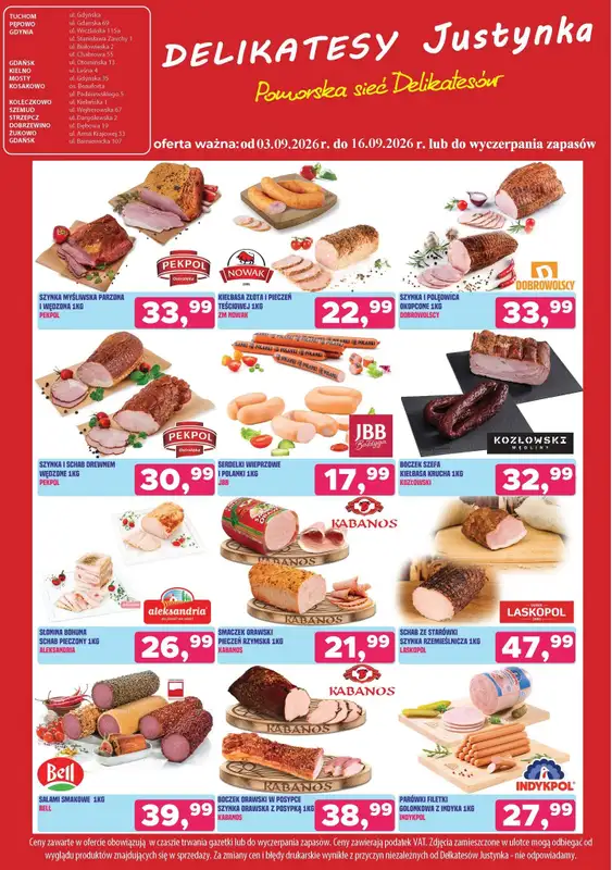 Delikatesy Justynka - gazetka promocyjna Gazetka od czwartku 03.09 do środy 16.09 - strona 2
