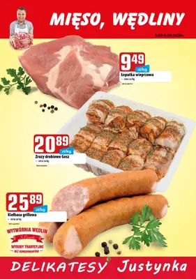 Delikatesy Justynka - gazetka promocyjna Plakaty promocyjne od czwartku 03.09 do niedzieli 06.09