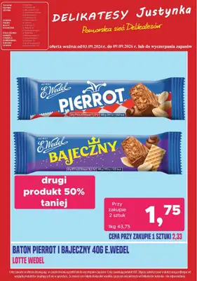 Delikatesy Justynka - gazetka promocyjna Oferta promocyjna od czwartku 03.09 do środy 09.09