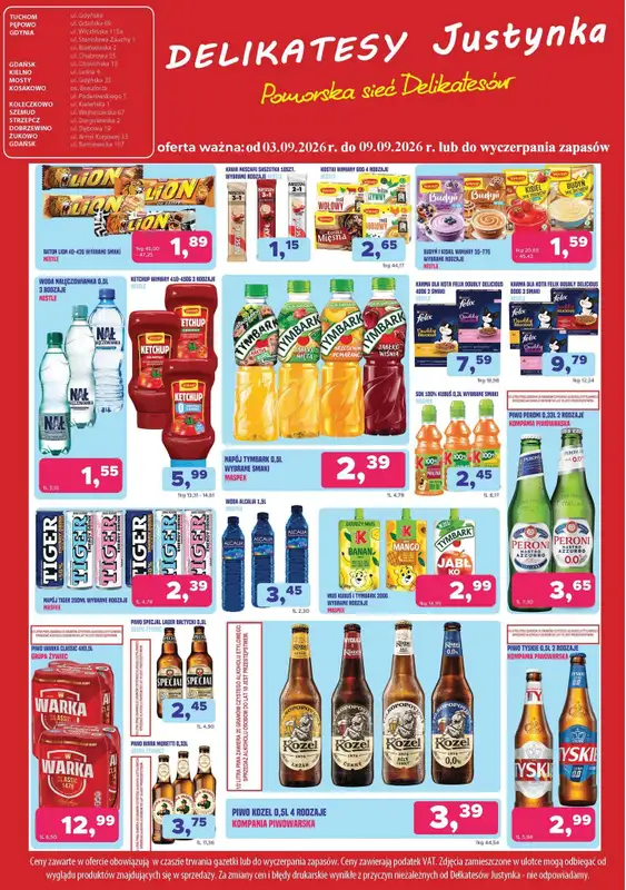 Delikatesy Justynka - gazetka promocyjna Oferta promocyjna od czwartku 03.09 do środy 09.09 - strona 2