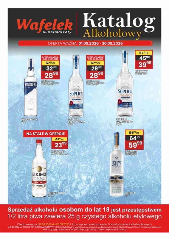 Wafelek - gazetka promocyjna Katalog alkoholowy od czwartku 03.09 do środy 30.09