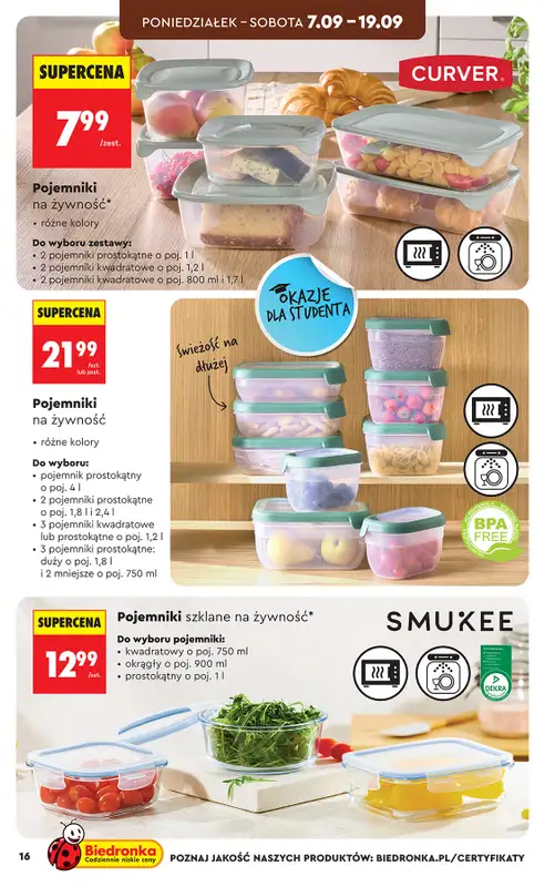 Biedronka - gazetka promocyjna Hity i inspiracje, od 05.09 od soboty 05.09 do soboty 19.09 - strona 16