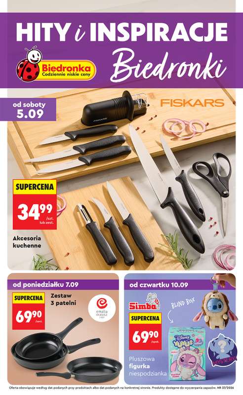Biedronka - gazetka promocyjna Hity i inspiracje, od 05.09 od soboty 05.09 do soboty 19.09