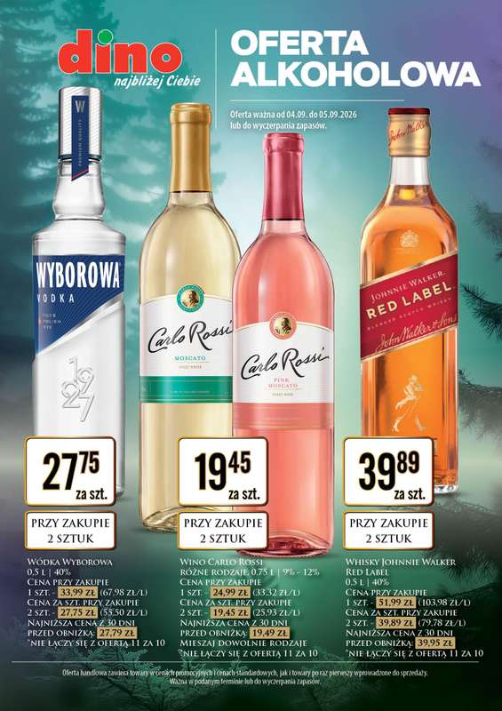 Dino - gazetka promocyjna Oferta alkoholowa od piątku 04.09 do soboty 05.09