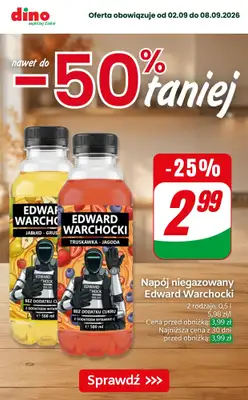 Dino - gazetka promocyjna Nawet do -50% TANIEJ od piątku 04.09 do wtorku 08.09