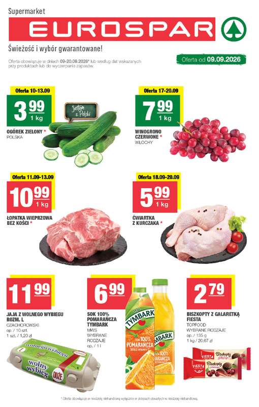 SPAR - gazetka promocyjna Gazetka Eurospar od środy 09.09 do niedzieli 20.09