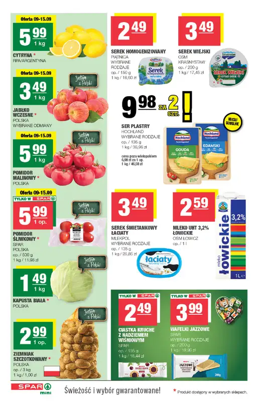 SPAR - gazetka promocyjna Gazetka Spar Mini od środy 09.09 do niedzieli 20.09 - strona 2