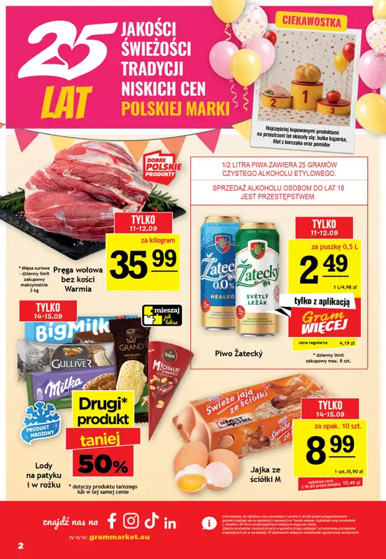 Gram Market - gazetka promocyjna Gazetka od środy 09.09 do wtorku 15.09 - strona 2