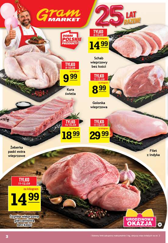 Gram Market - gazetka promocyjna Gazetka od środy 09.09 do wtorku 15.09 - strona 3